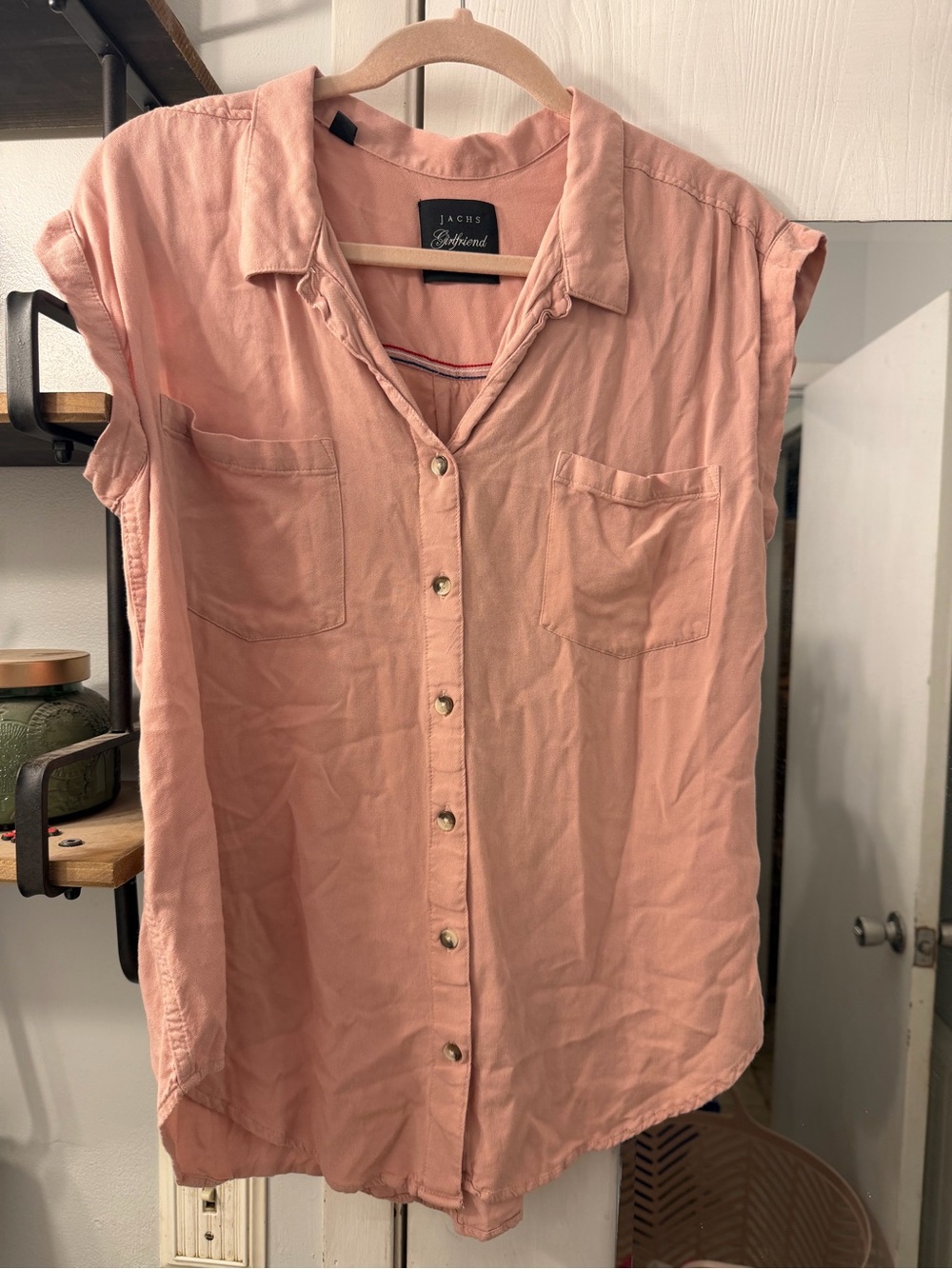 Jachs New York Soft Pink Short-Sleeve Button Down Shirt - Lacis Girlfriend